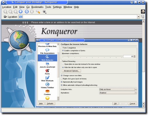 Konqueror Web Browser